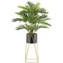 Palmera de plástico Kentia WILSON en maceta metálica, con soporte, 110 cm