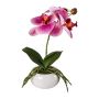 Flor de plástico Phalaenopsis orquídea KASDA, maceta de cerámica, raíces, rosa, 27 cm