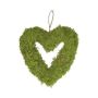 Corona decorativa MADISSON en forma de corazón de musgo islandés, colgador, verde claro, 5 cm, Ø 30 cm