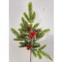 Rama decorativa VARDALIA, abeto, bayas, piñas, rojo-verde, 75 cm