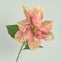Poinsettia artificial de terciopelo LIBASSE, rosa crema, 65 cm