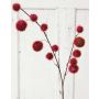 Rama decorativa de euforbia ELAENA, frutos, rojo burdeos, 100 cm