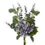 Ramo artificial de hortensias y eucalipto CUNTA, azul verdoso, 55 cm