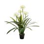 Planta artificial grande agapanto LESEDA en maceta decorativa, blanca, 105 cm