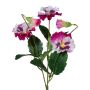 Flor decorativa de pensamientos MONDYL, varilla, rosa y blanco, 25 cm