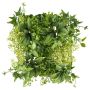 Plantas artificiales, estera/seto QIARA, flores, verde-blanco, 25 x 25 cm