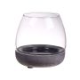 Farol de vidrio TONDA, posavasos de hormigón, transparente, 12cm, Ø13cm