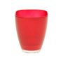 Florero YULE, vidrio, rojo, 17x13,5x13,5cm,