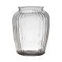 Jarrón de cristal NOLAN, rayas verticales, transparente, 19,5cm, Ø15,5cm