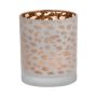 Jarra portacandelitas SENGA, estampado de leopardo, oro mate, 12,5cm, Ø10cm