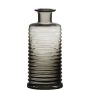 Frasco de vidrio STUART con muescas, gris-transparente, 21,5cm, Ø9,5cm