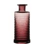 Frasco de vidrio STUART con muescas, fucsia-transparente, 21,5cm, Ø9,5cm