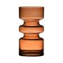 Jarrón decorativo de vidrio TAMLIN, naranja-marrón-transparente, 17 cm, Ø 9 cm