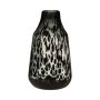 Jarrón RUSSELL, vidrio, estampado de leopardo, negro-beige-transparente, 30 cm, Ø 17,5 cm
