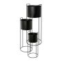 Maceta redonda SULOLA con soporte metálico, negro, 19 x 50 cm, 23 x 65 cm, 28 x 80 cm