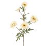 Rama decorativa de crisantemo PRUDENCE, Eco Collection, amarillo crema, 75 cm, Ø 5-6,5 cm