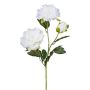Rama de flores artificiales de peonía SLORMEK, blanco, 65 cm
