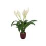 Flor artificial de una sola hoja AYASHA con flores, maceta de cerámica, blanca, 60 cm