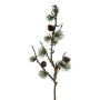 Rama artificial pino BLUTON con piñas, líquenes, verde, 55 cm