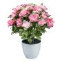 Flor artificial azalea WHENFA en maceta decorativa blanca, rosa oscuro, 30 cm