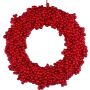 Corona artificial de bayas de nieve MUVLO, rojo, Ø 28 cm