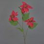 Rama de poinsetia de terciopelo TONZI, rojo, 80cm, Ø14cm