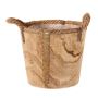 Jardinera de madera DABIH con asas de cuerda, marrón, 22cm, Ø24cm