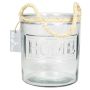Tarro para velas DAPHNEY con agarradera, transparente, 16,5cm, Ø14cm
