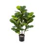 Ficus Lyrata artificial GUDJA, troncos artificiales, verde, 90cm
