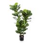 Ficus Lyrata artificial GUDJA, troncos artificiales, verde, 130cm