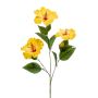 Rama de hibisco falso AMADOU con flores, amarillo, 80cm