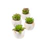 Suculentas artificiales LOYE en maceta de mármol, 4 piezas, verde, 13-15cm