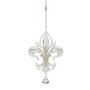 Colgante acrílico de lirio heráldico AZARIEL, purpurina, transparente-oro, 15cm