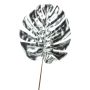 Hoja artificial de Philodendron Monstera Deliciosa AMETS, plata, 90cm