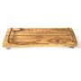 Bandeja de madera vintage FENRIK con asa, flameado natural, 50x14x4cm