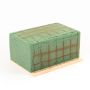 Espuma floral para adornos funerarios Ökodur VESDO con rejilla metálica, borde con asa, base de madera natural, verde, 17 x 11 x 8,5 cm