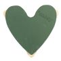 Espuma floral para arreglos florales Ökodur corazón coche MURIANDA, decoración para bodas, con ventosa, base de madera natural, verde, 36 x 37 x 5 cm