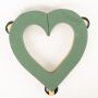 Espuma floral para arreglos florales Ökodur corazón coche ELLARIA, decoración para bodas, con ventosa, base de madera natural, verde, 45 x 48 x 5 cm
