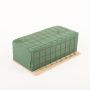 Espuma floral para adornos funerarios Ökodur VESDO con rejilla metálica, borde con asa, base de madera natural, verde, 22,5 x 11 x 8,5 cm