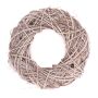 Corona decorativa natural de mimbre JOZIAH, blanca, Ø 35 cm