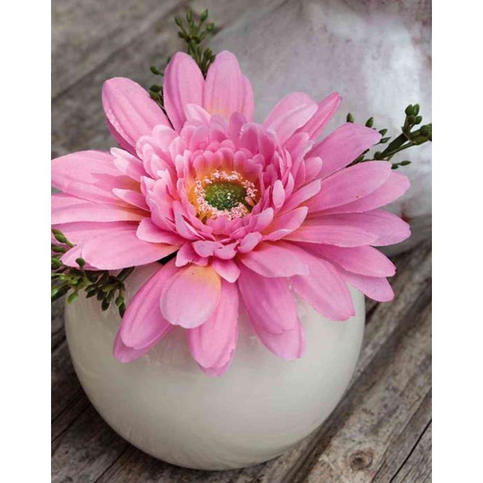 Gerbera IMINA en maceta de cerámica, rosa, 12cm, Ø15cm - artplants Arreglos  Florales Artificiales