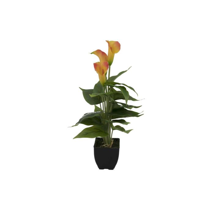 Calla plástica JAMILA, maceta decorativa, naranja-amarillo, 40cm, Ø4x6cm -  Flores artificiales