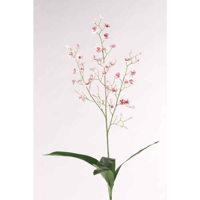 Rama Oncidium artificial NOSARA vara fijación, blanco-rosa, 95cm, Ø1-4cm -  Flores artificiales