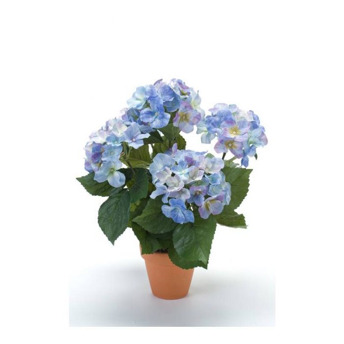 Hortensia artificial JONE en maceta de arcilla, azul, 40cm