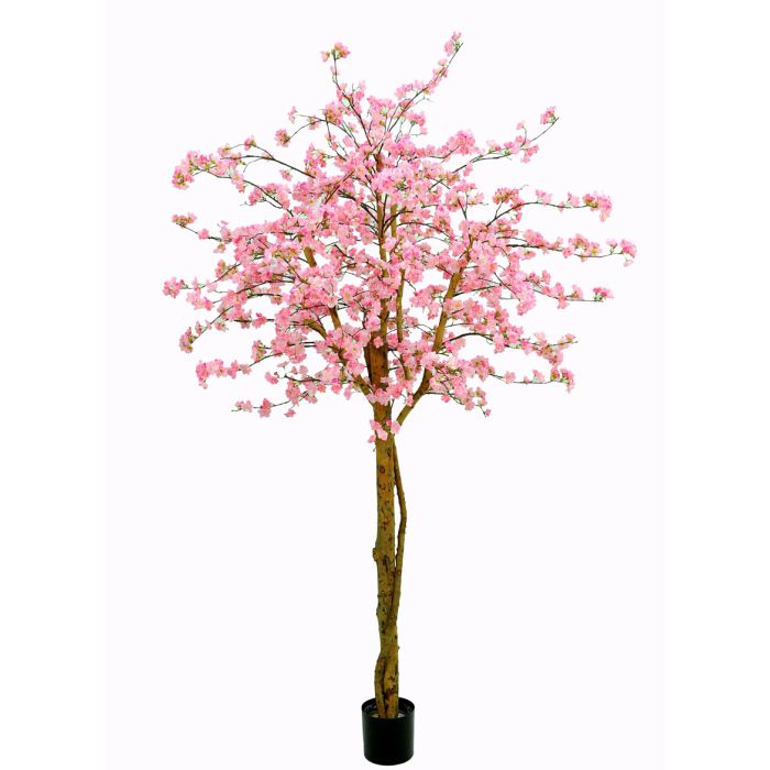 Cerezo japonés artificial TIFFY, tallos reales, flores, rosa, 240cm