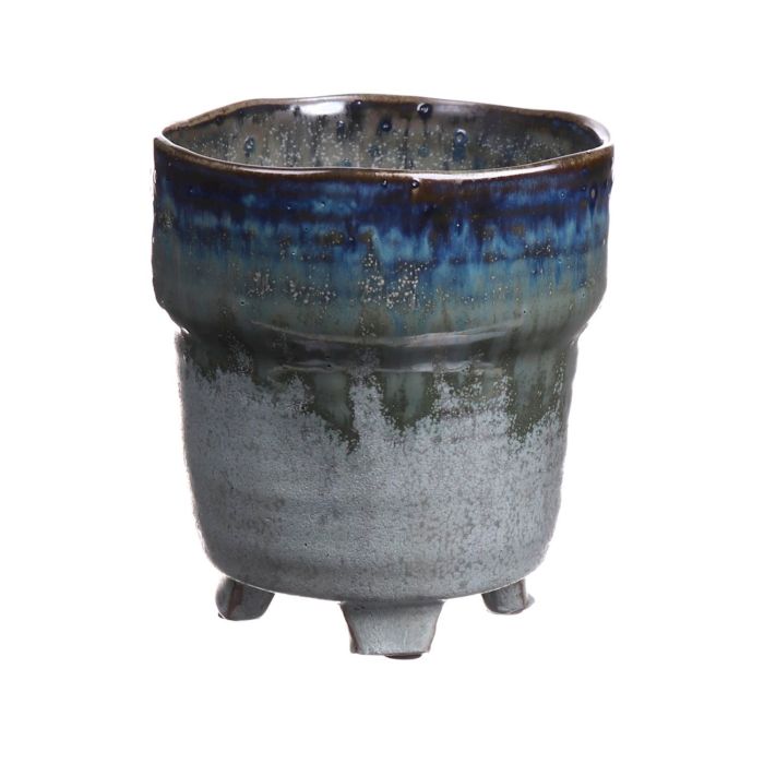 INNA-Glas Vaso da Fiori Ceramica, Verde Mela-Opaco, 12,5cm, 13,5cm