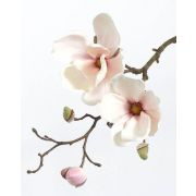 Rama de magnolia artificial MALBINE, blanco-rosa, 50cm, Ø6-10cm