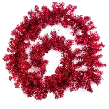 Guirnalda de abeto plástica DOROTHEA, rojo, 270cm, Ø20cm