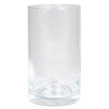 Florero cilíndrico SANYA OCEAN de vidrio, transparente, 15cm, Ø8,5cm