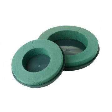 Espuma para flores OASIS Ideal anillo para plantas KILEY en bandeja de compuesto de papel, verde, 4,5 cm, Ø 24 cm